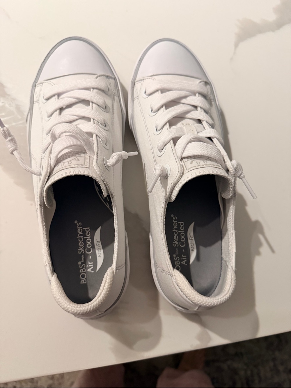 Skechers Women's White Low-Top Canvas Sneakers